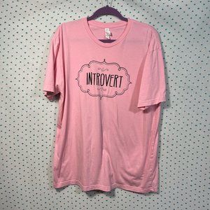 Next Level Apparel 'Introvert' Pink Short Sleeve Crewneck T-Shirt